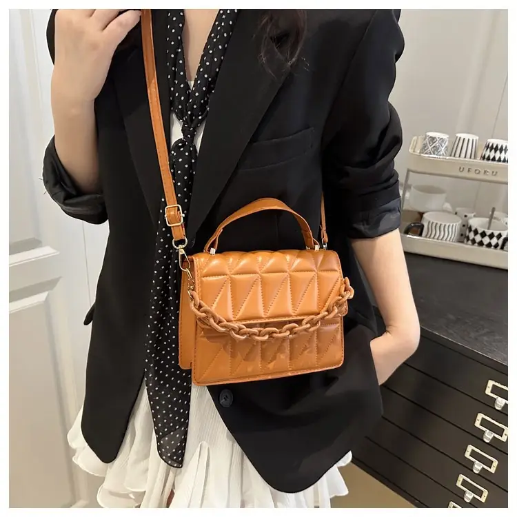 Pink Quilted Chain Crossbody Bag for Women — feature 12