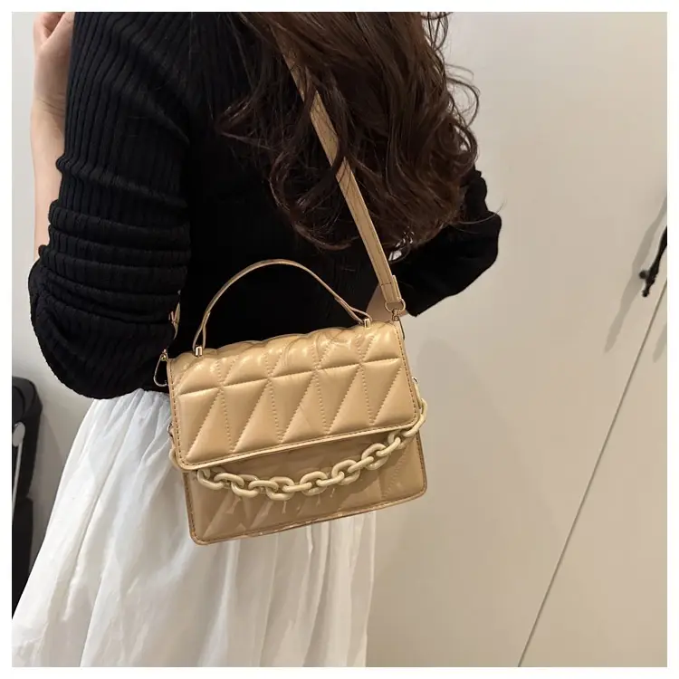 Pink Quilted Chain Crossbody Bag for Women — feature 15