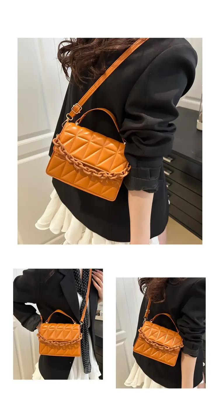 Pink Quilted Chain Crossbody Bag for Women — feature 20