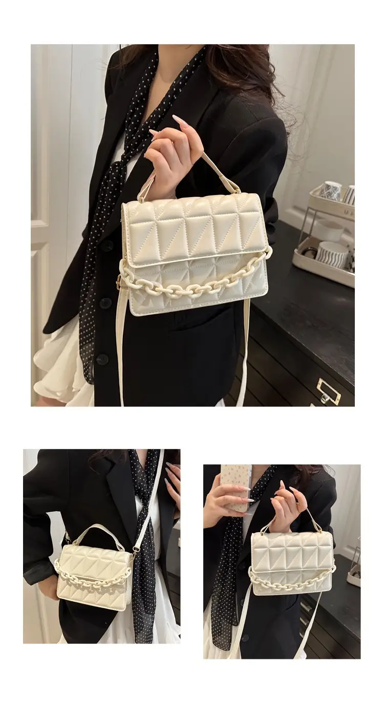 Pink Quilted Chain Crossbody Bag for Women — feature 22