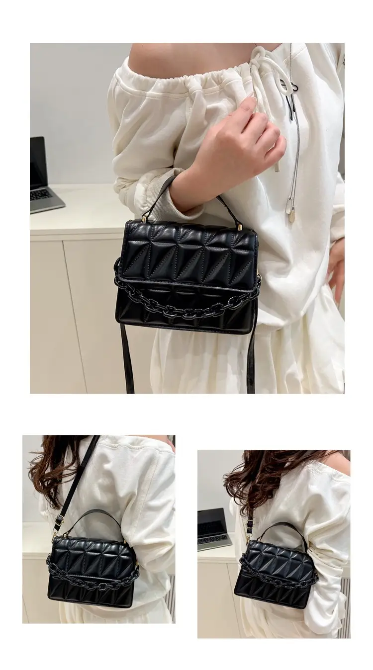 Pink Quilted Chain Crossbody Bag for Women — feature 23