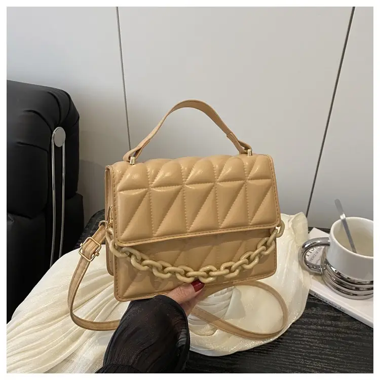Pink Quilted Chain Crossbody Bag for Women — feature 25