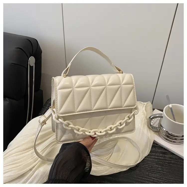 Pink Quilted Chain Crossbody Bag for Women — feature 26