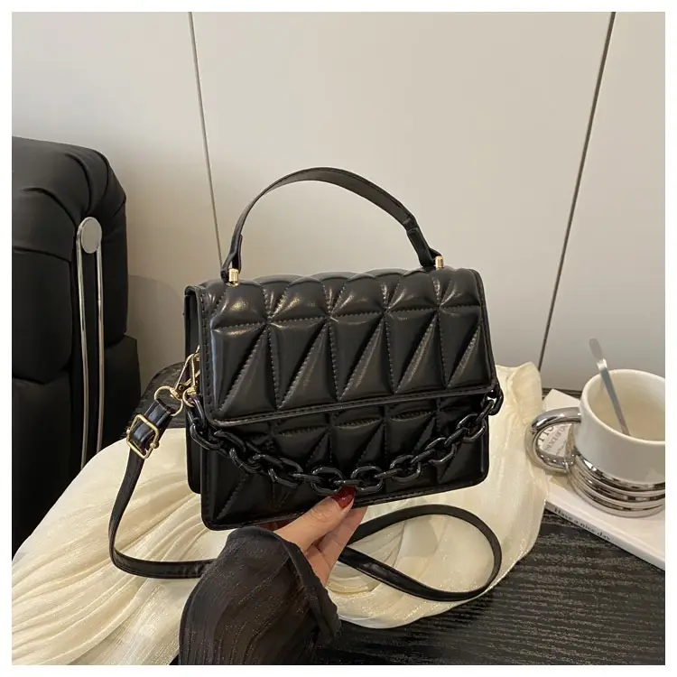 Pink Quilted Chain Crossbody Bag for Women — feature 28