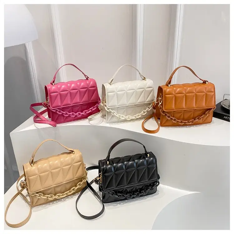 Pink Quilted Chain Crossbody Bag for Women — feature 29