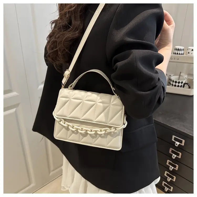 Pink Quilted Chain Crossbody Bag for Women — feature 9