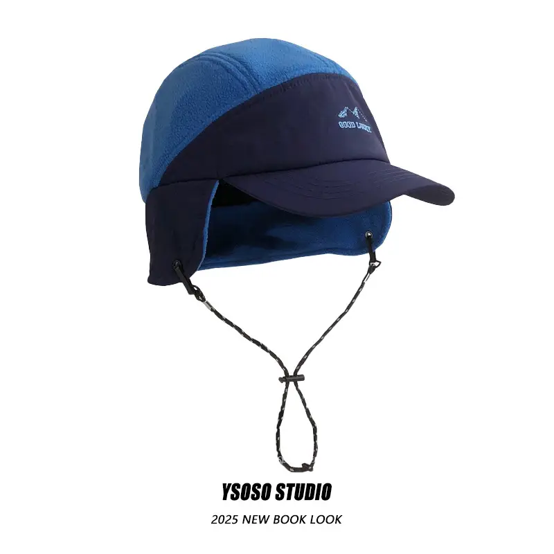 Korean Style Fleece Baseball Cap with Ear Protection for Men Women - Image 6