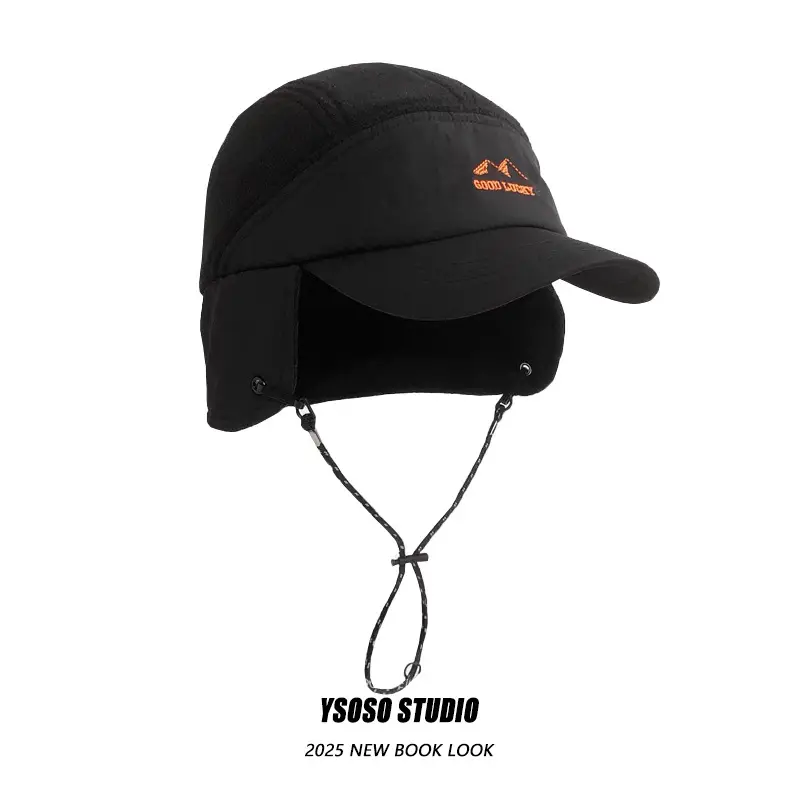 Korean Style Fleece Baseball Cap with Ear Protection for Men Women - Image 8