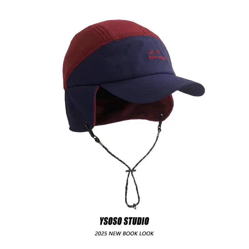Korean Style Fleece Baseball Cap with Ear Protection for Men Women - Image 9