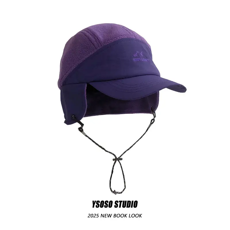 Korean Style Fleece Baseball Cap with Ear Protection for Men Women — feature 6