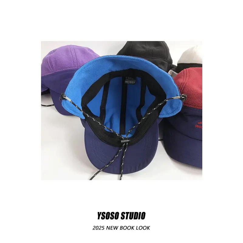 Korean Style Fleece Baseball Cap with Ear Protection for Men Women — feature 8