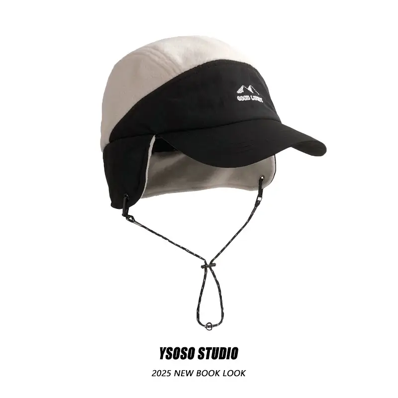 Korean Style Fleece Baseball Cap with Ear Protection for Men Women - Image 4