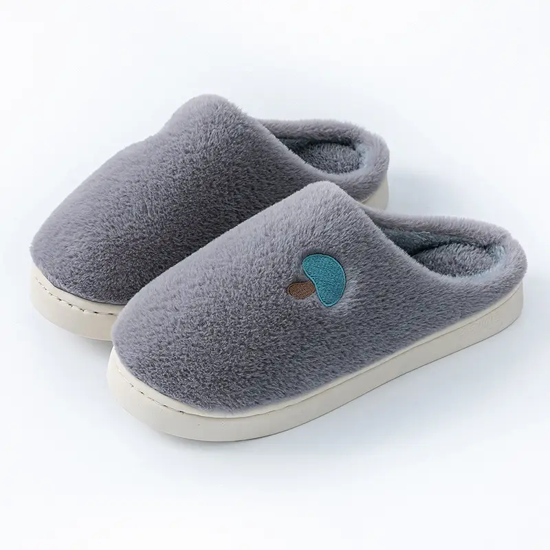 Cotton Slippers for Women in Autumn and Winter Indoor Home Soft-Soled Non-Slip Fleece-Lined Warm Slippers for Couples Cute Mushroom Cotton Slippers for Men - Image 4