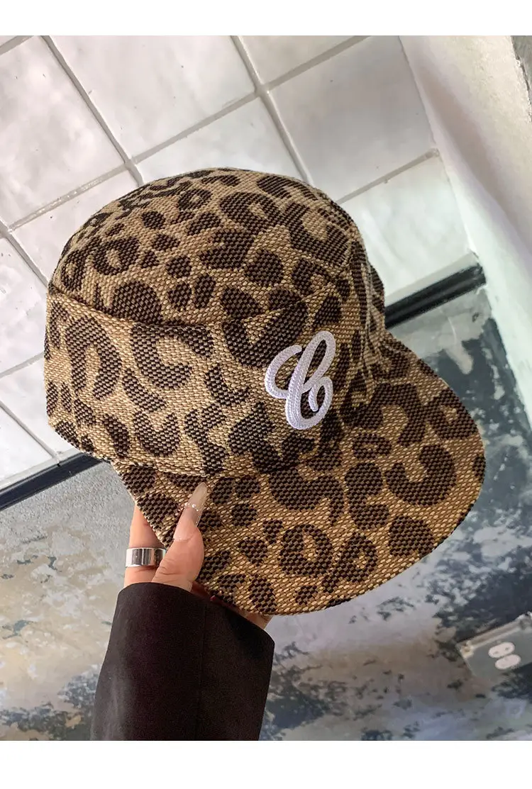 Vintage Leopard Print Flat Cap for Women — feature 13