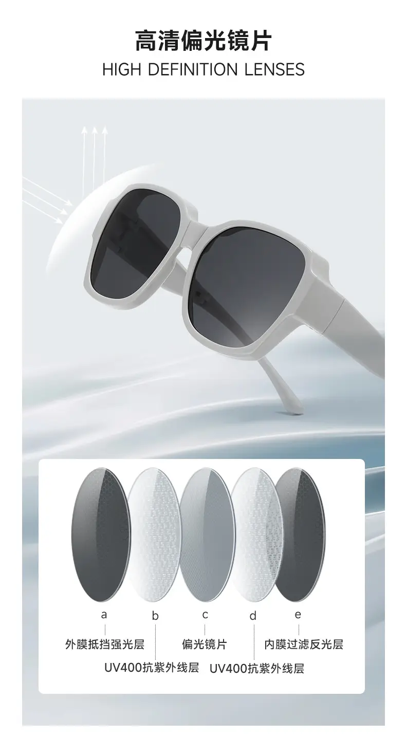 Men Anti-UV Sunglasses Black Square Frame C4 — feature 5