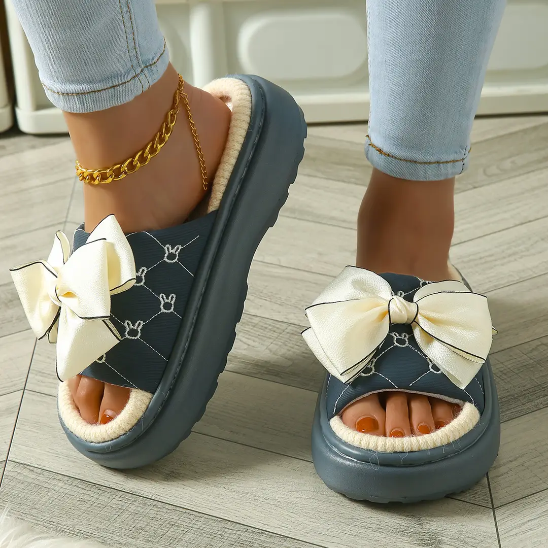 Slippers for Women Winter 2025 New Warm Indoor Home Non-Slip Thick-Soled Cotton Slippers Women's Wool Slippers Autumn and Winter - Image 7