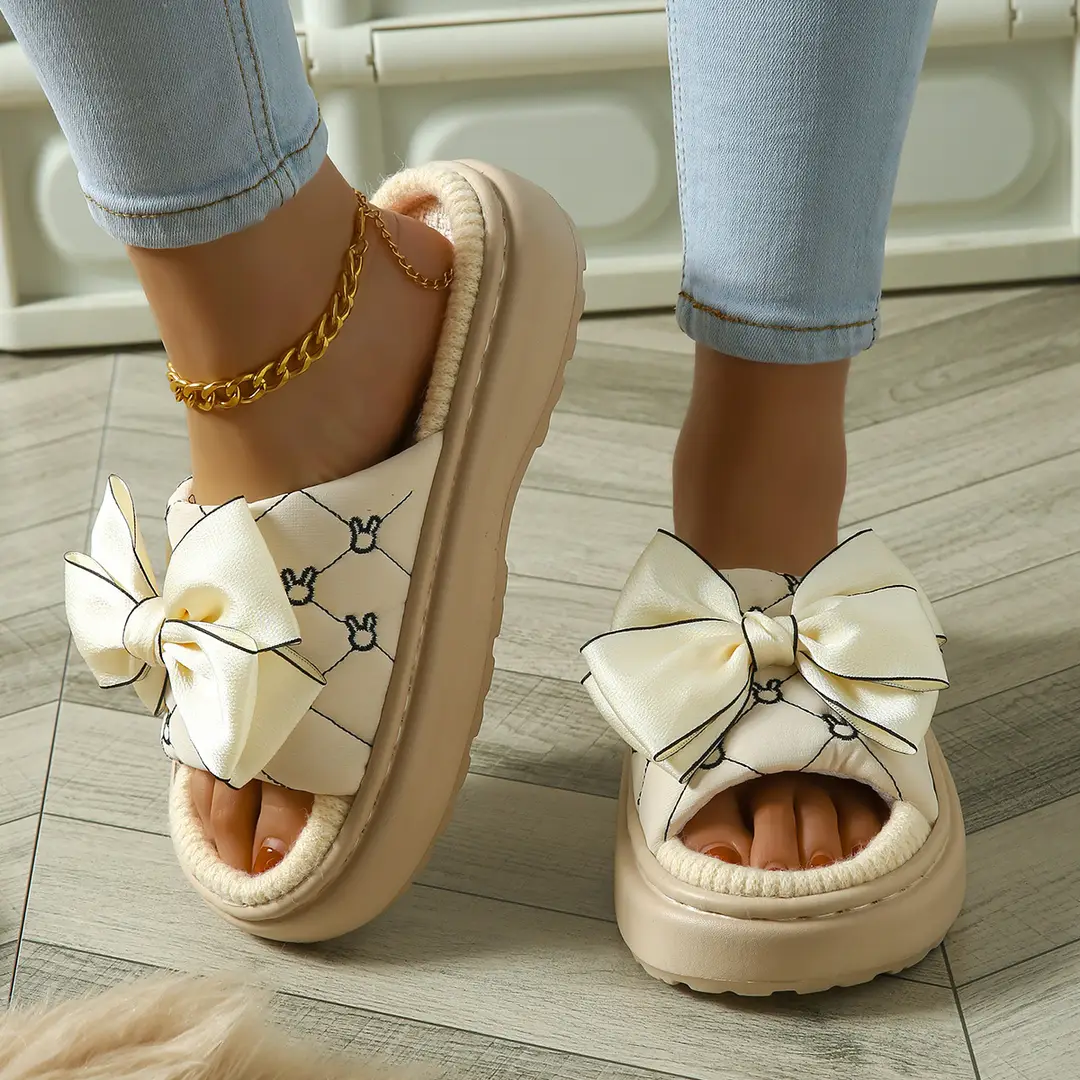 Slippers for Women Winter 2025 New Warm Indoor Home Non-Slip Thick-Soled Cotton Slippers Women's Wool Slippers Autumn and Winter — feature 5