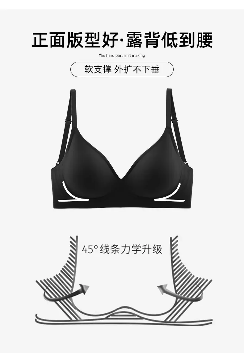 U-Shaped Beautiful Back Bra for Women, New Invisible Large Backless Small Chest, Seamless Outward Expansion Hot Girl Bra for Summer — feature 10