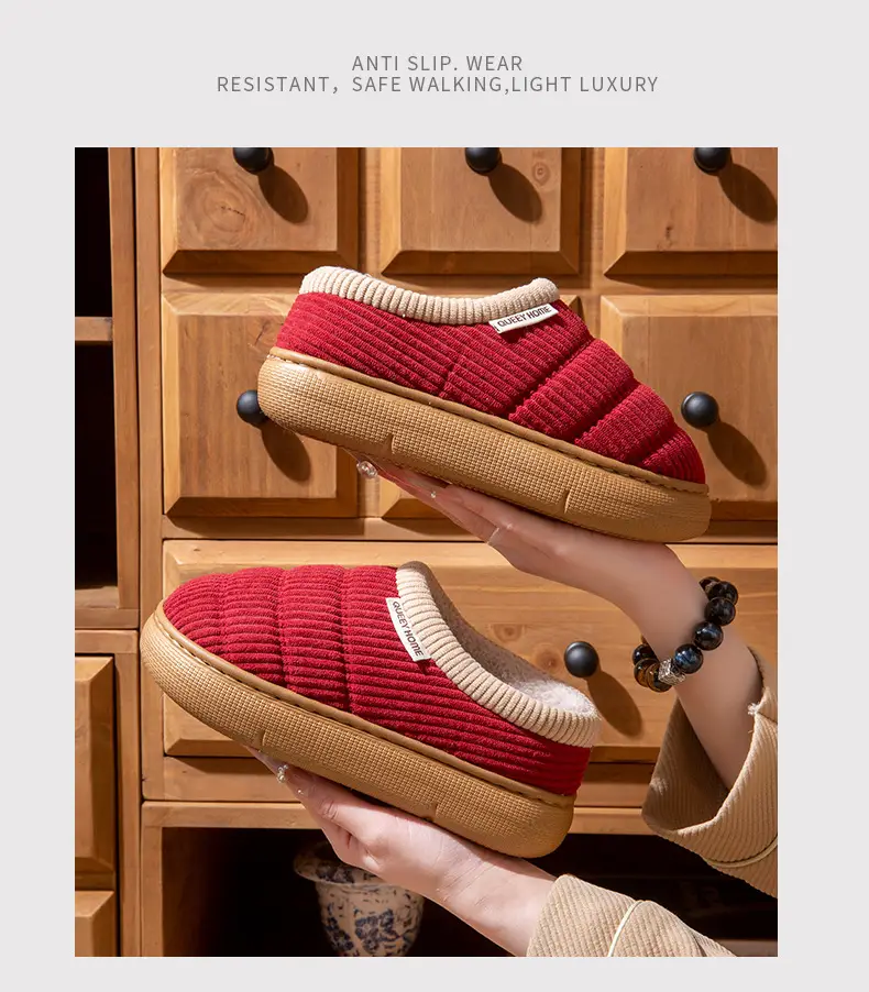 Red Cotton Maternity Slippers for Women Autumn Winter 2025 — feature 16