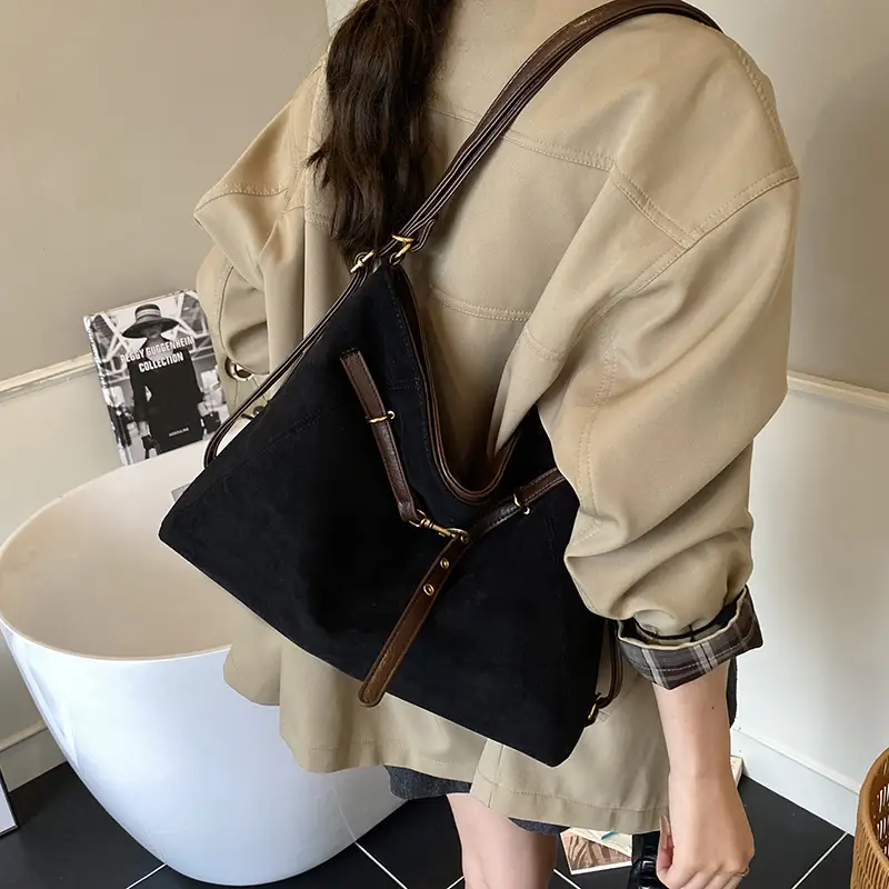 Women Large Capacity Retro Shoulder Bag Brown Leather - Image 7