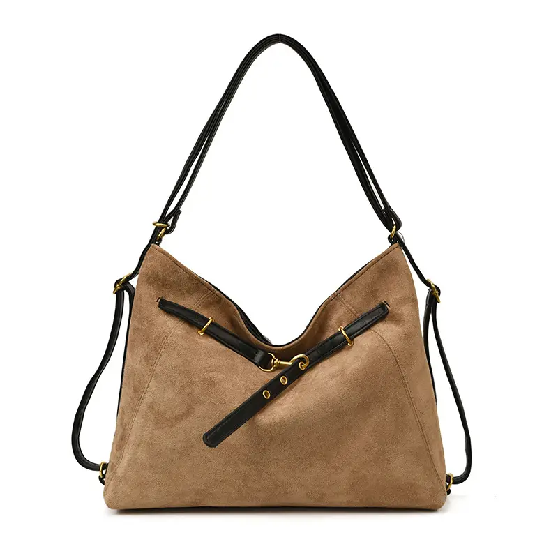 Women Large Capacity Retro Shoulder Bag Brown Leather - Image 9