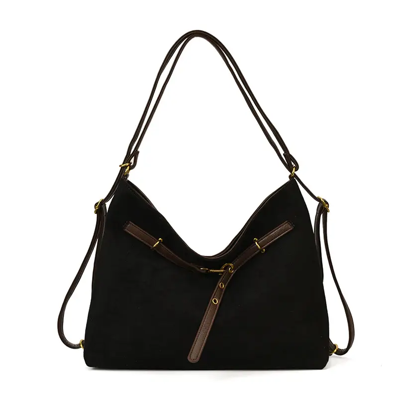 Women Large Capacity Retro Shoulder Bag Brown Leather - Image 3
