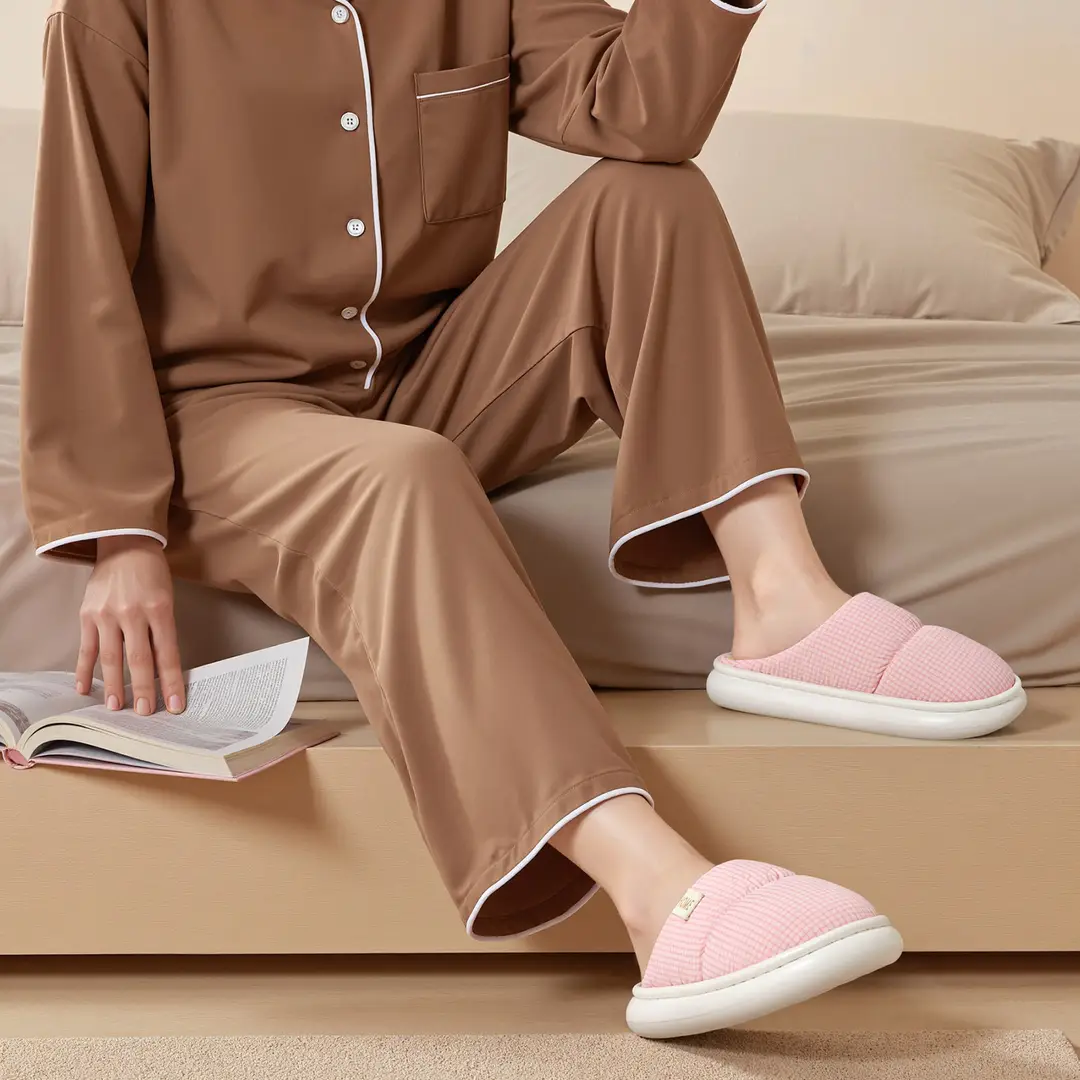 Lidani Cotton Slippers Women's Winter 2025 Indoor Home Warm Plush Slippers Men's Home Men's Autumn and Winter