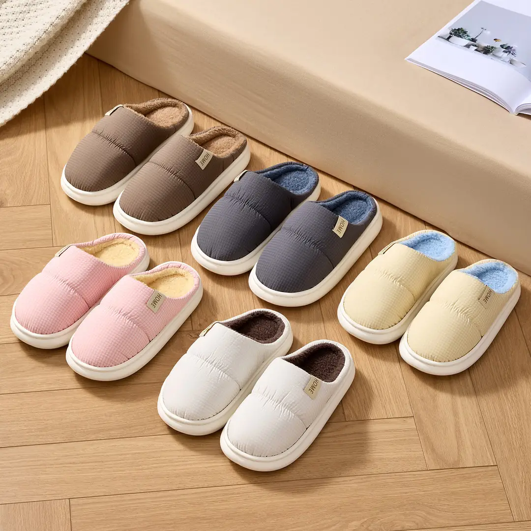 Lidani Cotton Slippers Women's Winter 2025 Indoor Home Warm Plush Slippers Men's Home Men's Autumn and Winter