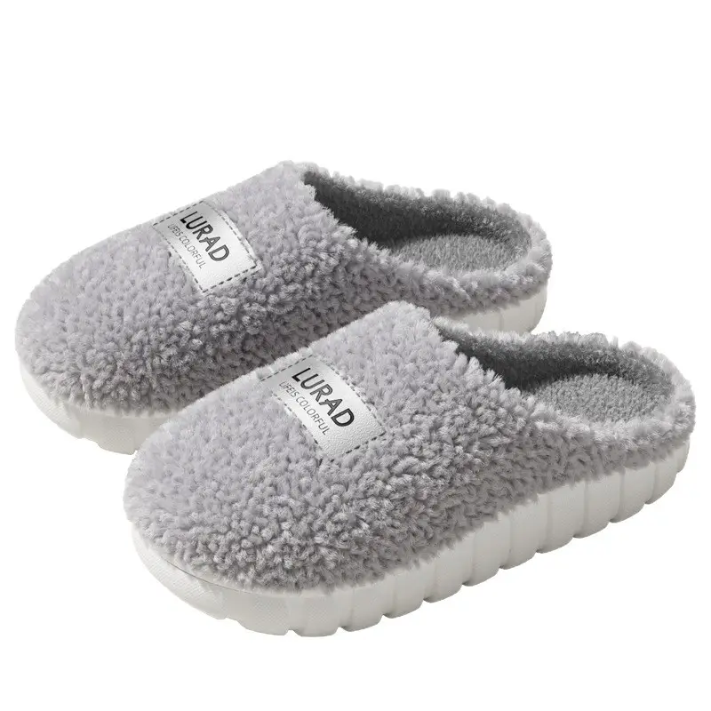 Autumn and Winter Thickened Home Warm Cotton Slippers for Men and Women, Couple Indoor Home Maternity Slippers, Indoor Cotton Slippers