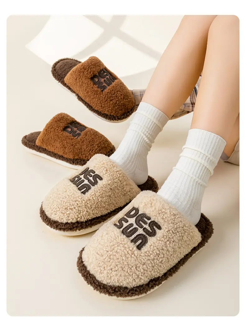 Blackma Couple Style Cotton Slippers Non-Slip Warm Maternity Winter — feature 10