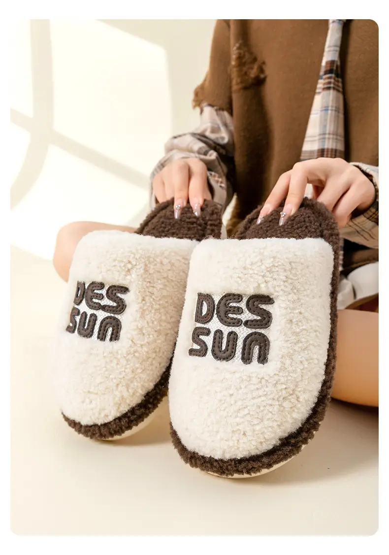 Blackma Couple Style Cotton Slippers Non-Slip Warm Maternity Winter — feature 11