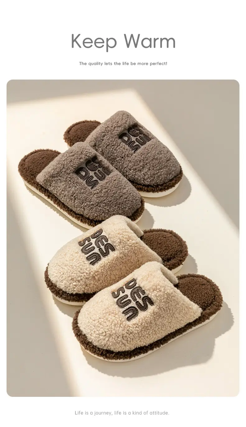 Blackma Couple Style Cotton Slippers Non-Slip Warm Maternity Winter — feature 9