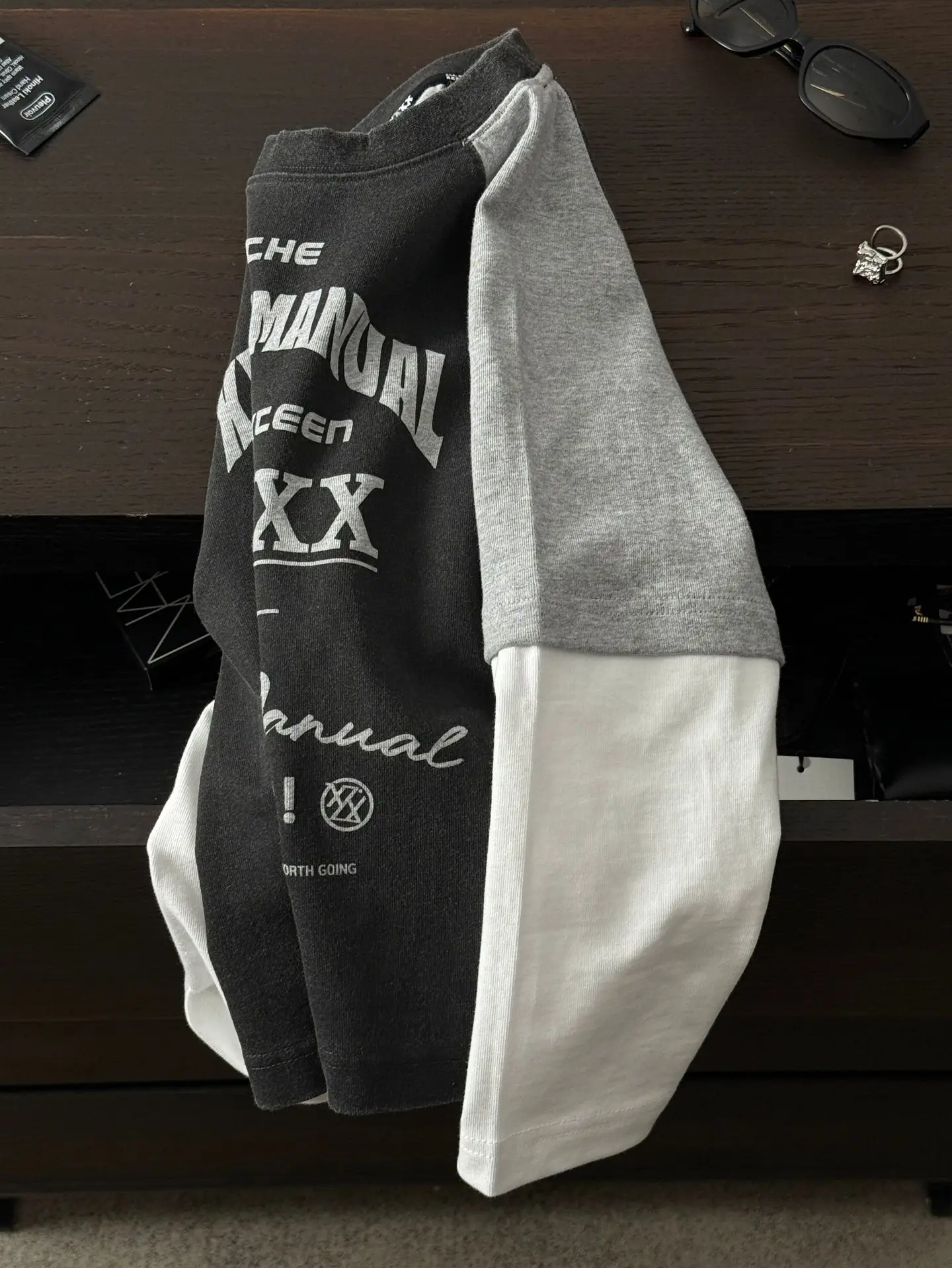 Children's Faux Two-Piece Long Sleeve T-Shirt Black Grey 2026 - Image 5
