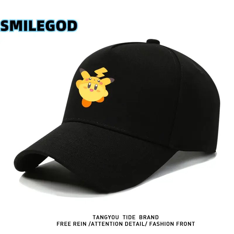 Red Cartoon Cap Kirby Pikachu Collaboration - Image 2