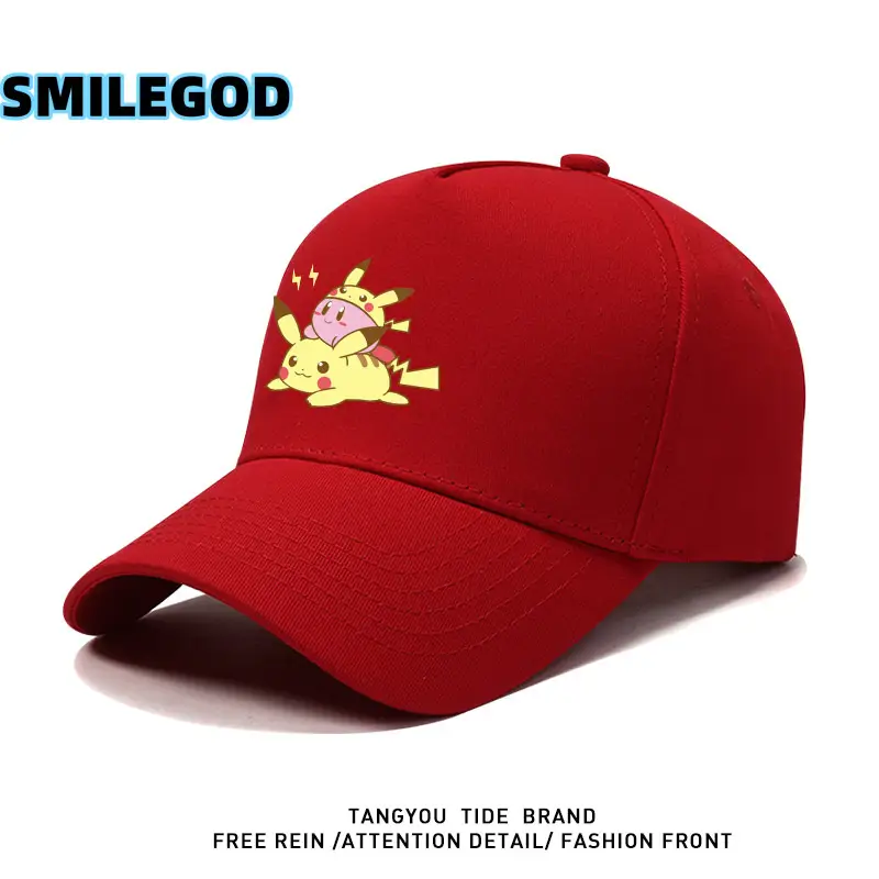 Red Cartoon Cap Kirby Pikachu Collaboration - Image 24