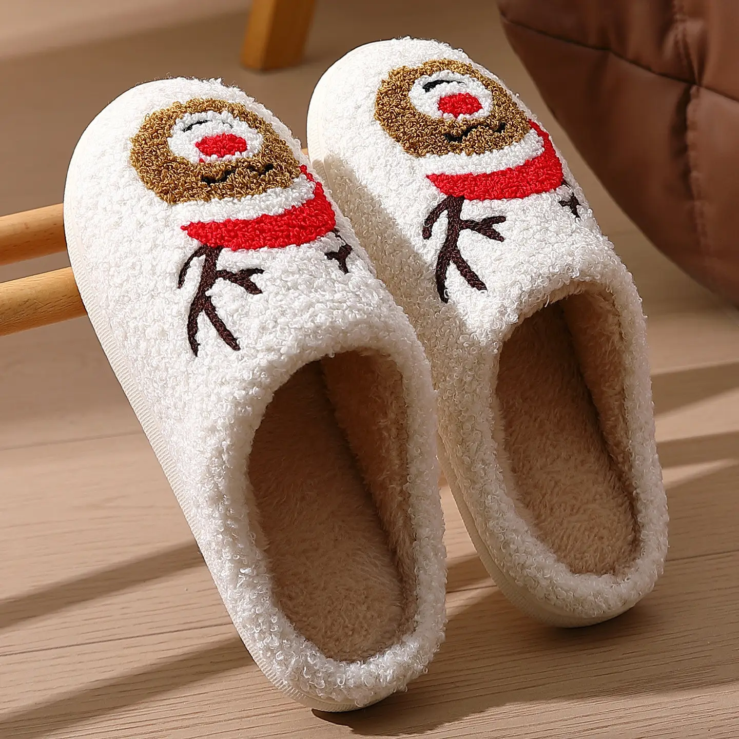 2025 New Christmas Woolen Snowman Slippers Women's Warm Winter - Image 6