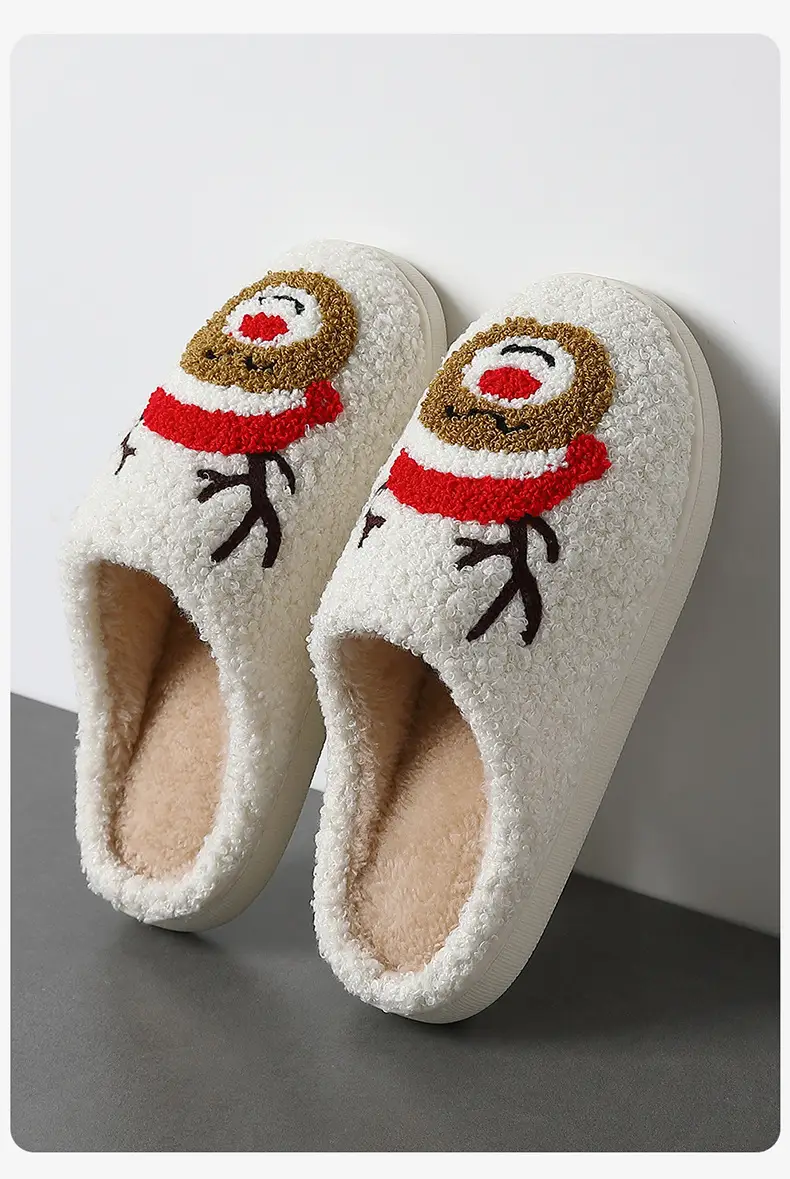 2025 New Christmas Woolen Snowman Slippers Women's Warm Winter — feature 10