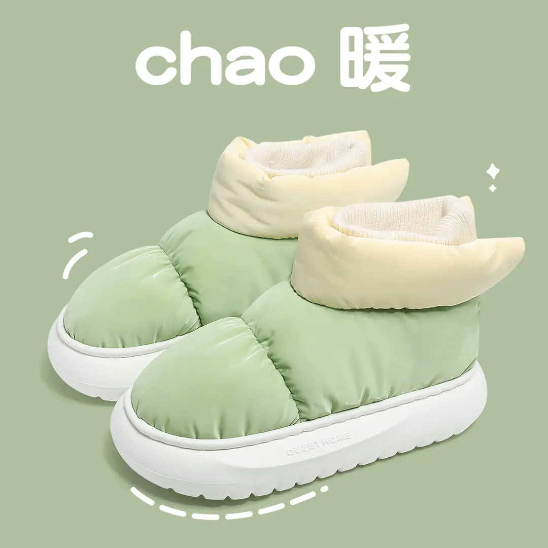 Waterproof Snow Boots for Women, New Winter Outer Wear, Velvet, Thickened, Warm, Thick-Soled Northeastern Cotton Shoes - Image 3
