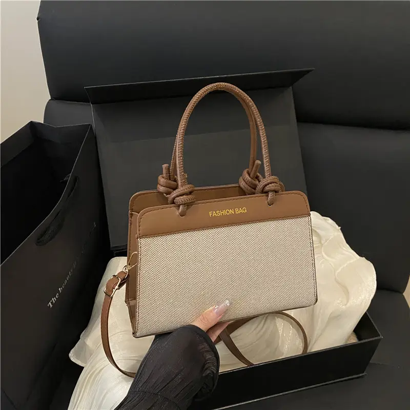 Retro Women's Handbags 2025 Brown White Black - Image 5