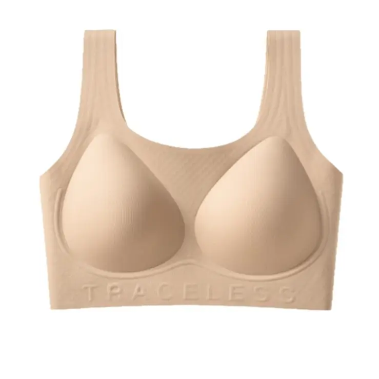 Cross-Border Invisible Liquid Foundation Soft Support Underwear Natural Latex Cup Antibacterial Breast-Retracting Bra Soft and Not Easy to Deform