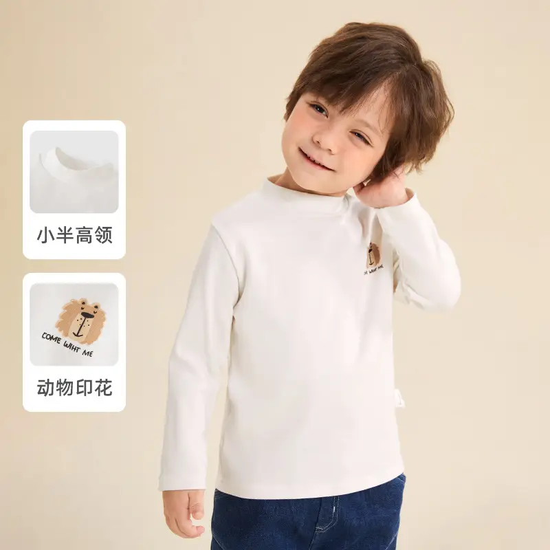 Boys Long Sleeve Grey T-Shirt with Cute Embroidery - Image 5