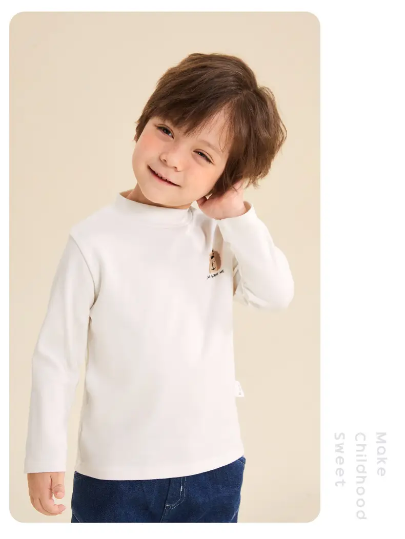 Boys Long Sleeve Grey T-Shirt with Cute Embroidery — feature 13