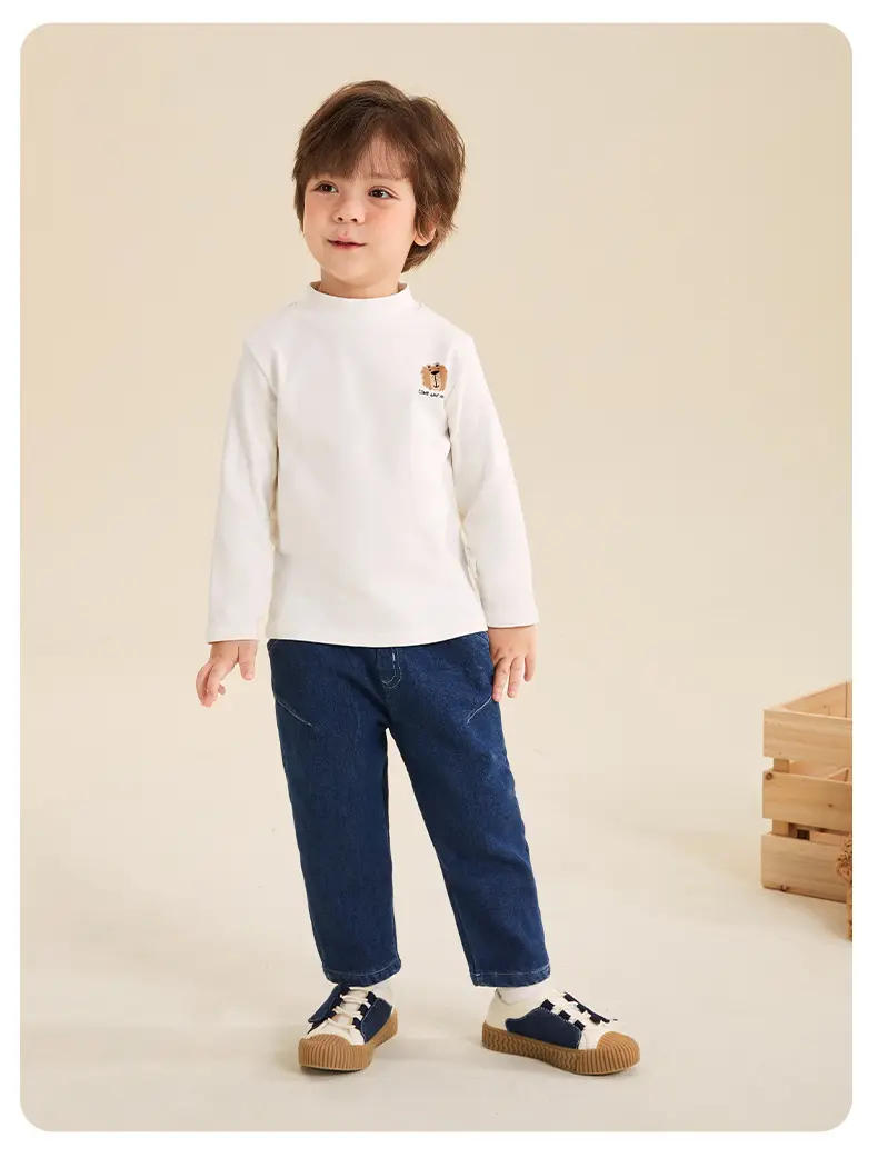 Boys Long Sleeve Grey T-Shirt with Cute Embroidery — feature 14