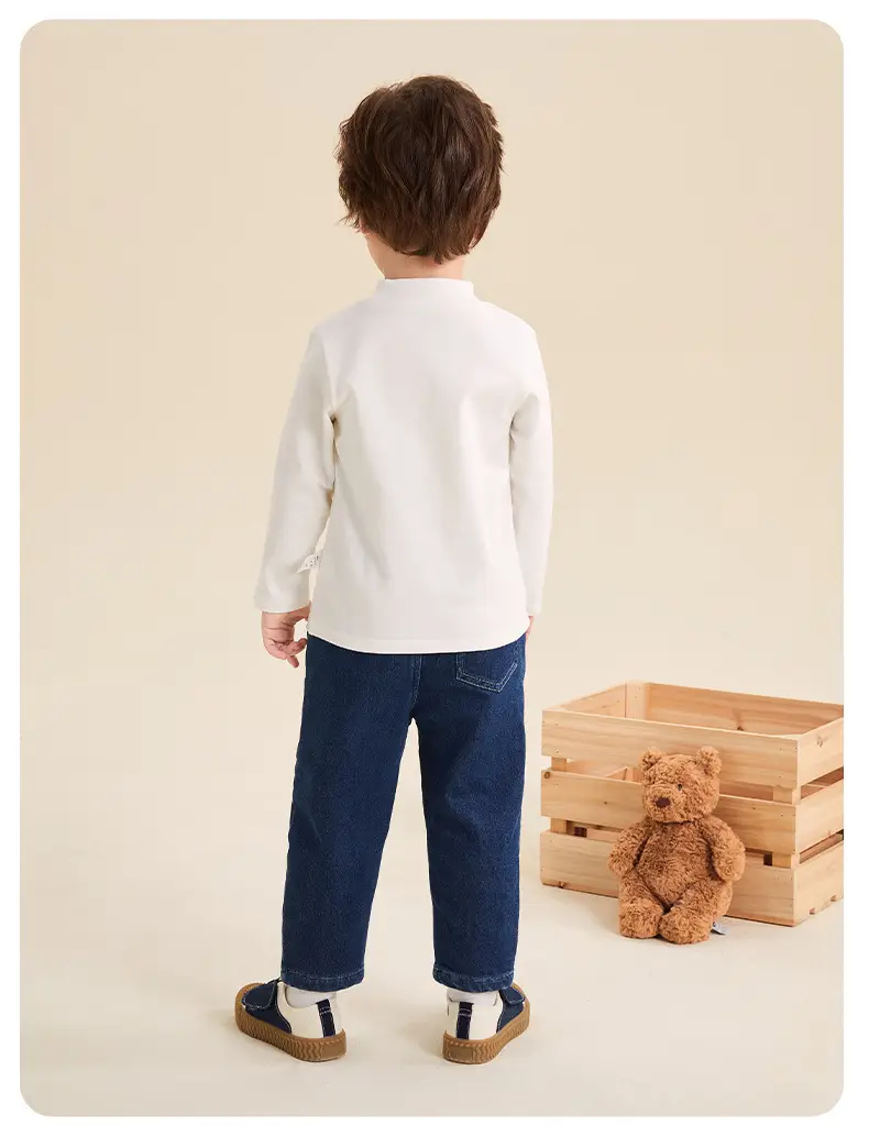 Boys Long Sleeve Grey T-Shirt with Cute Embroidery — feature 15