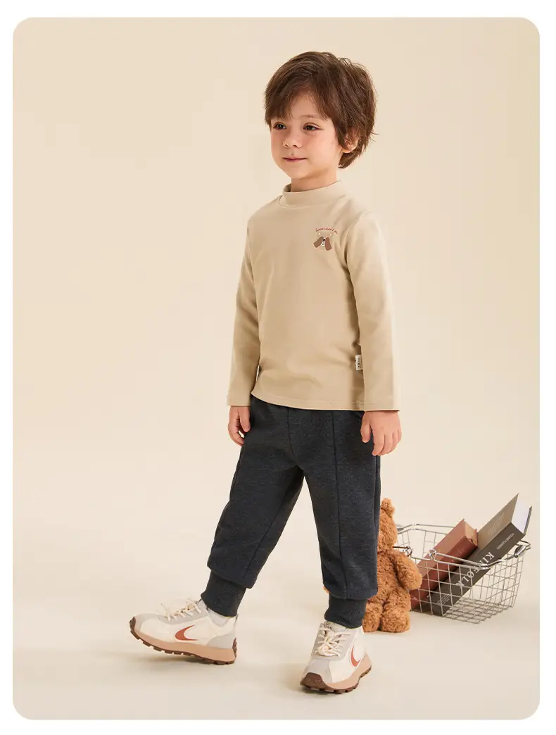 Boys Long Sleeve Grey T-Shirt with Cute Embroidery — feature 18