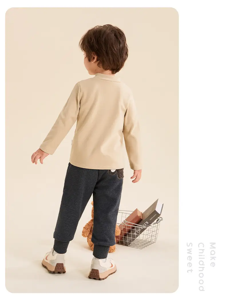Boys Long Sleeve Grey T-Shirt with Cute Embroidery — feature 19