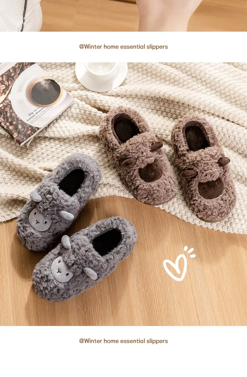 Lidani Cotton Slippers for Women with Thick Soles, Cute Furry Shoes, Velvet Postpartum Autumn and Winter Cotton Shoes for Women, Wholesale — feature 22