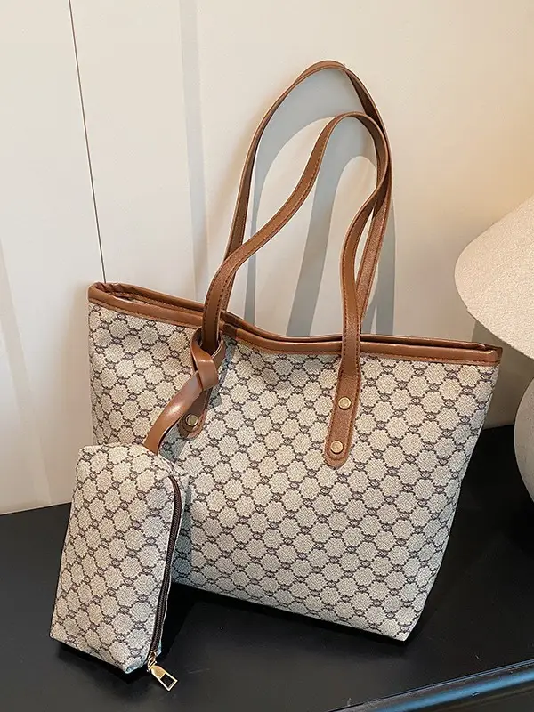 Korean Plaid Shoulder Bag 2025 New High-End Leather Tote - Image 7