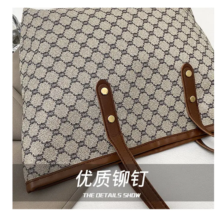 Korean Plaid Shoulder Bag 2025 New High-End Leather Tote — feature 5