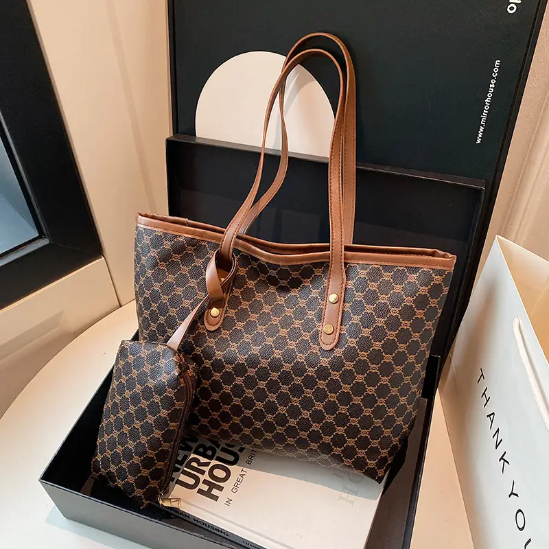 Korean Plaid Shoulder Bag 2025 New High-End Leather Tote - Image 2